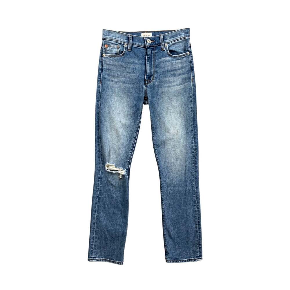 Hudson Jeans Womens 25 Denim Blair High Rise Bootcut Cropped Distressed Knee